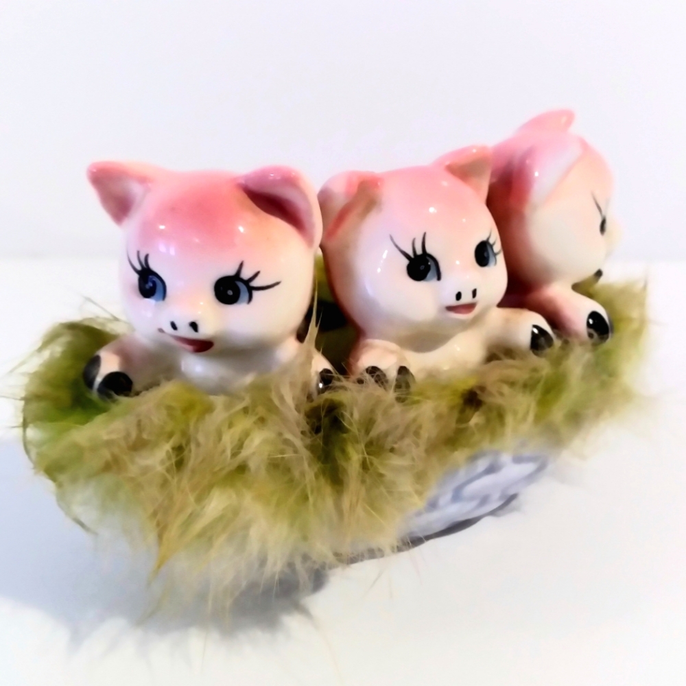 Vintage Pink Pig Figurines